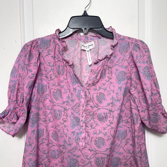 Apiece Apart Los Altos Floral Print Mock Neck Blouse Small - Picture 7 of 12